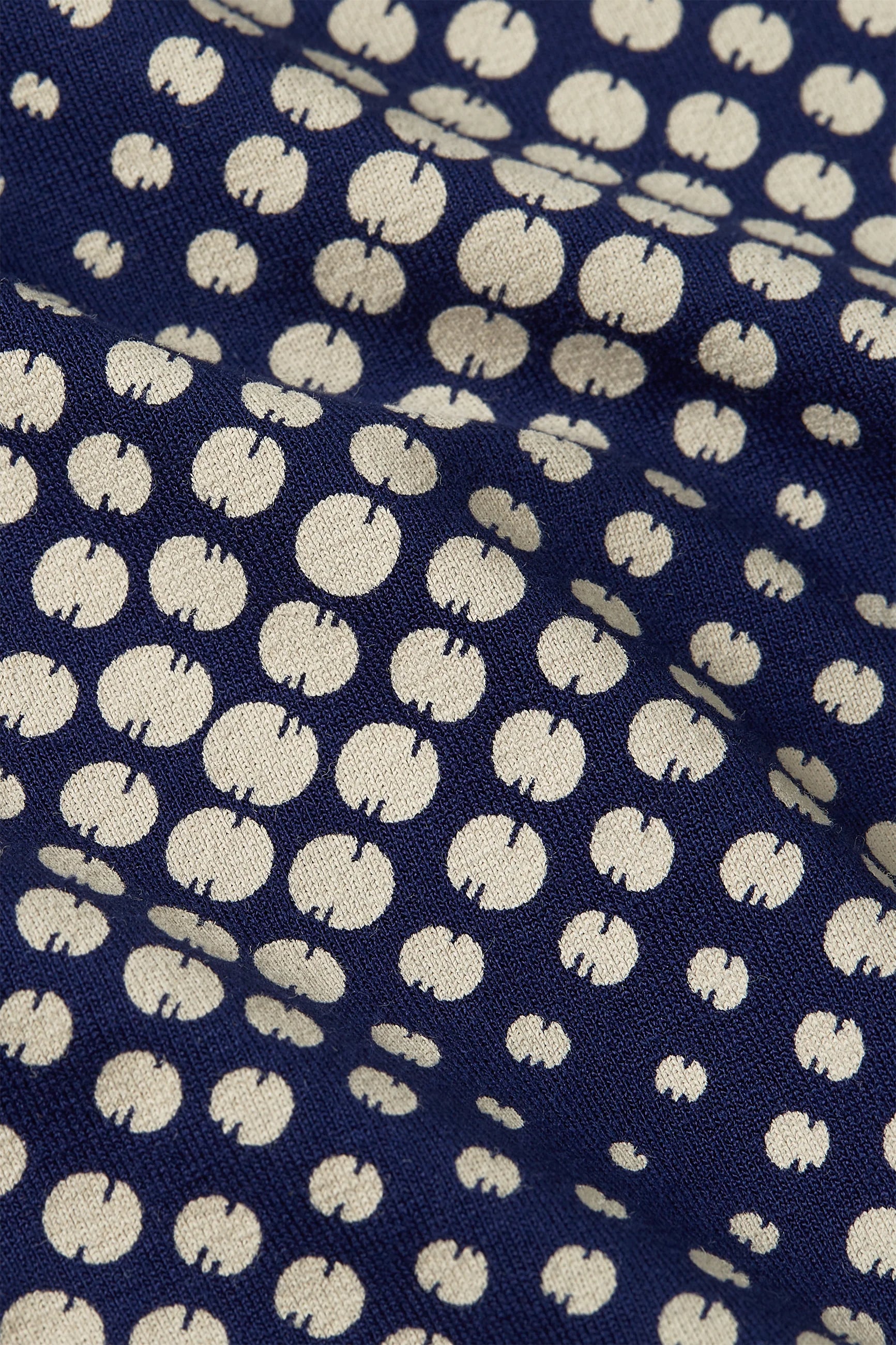 King Louie Kleid "Abigail" blau/creme gemustert