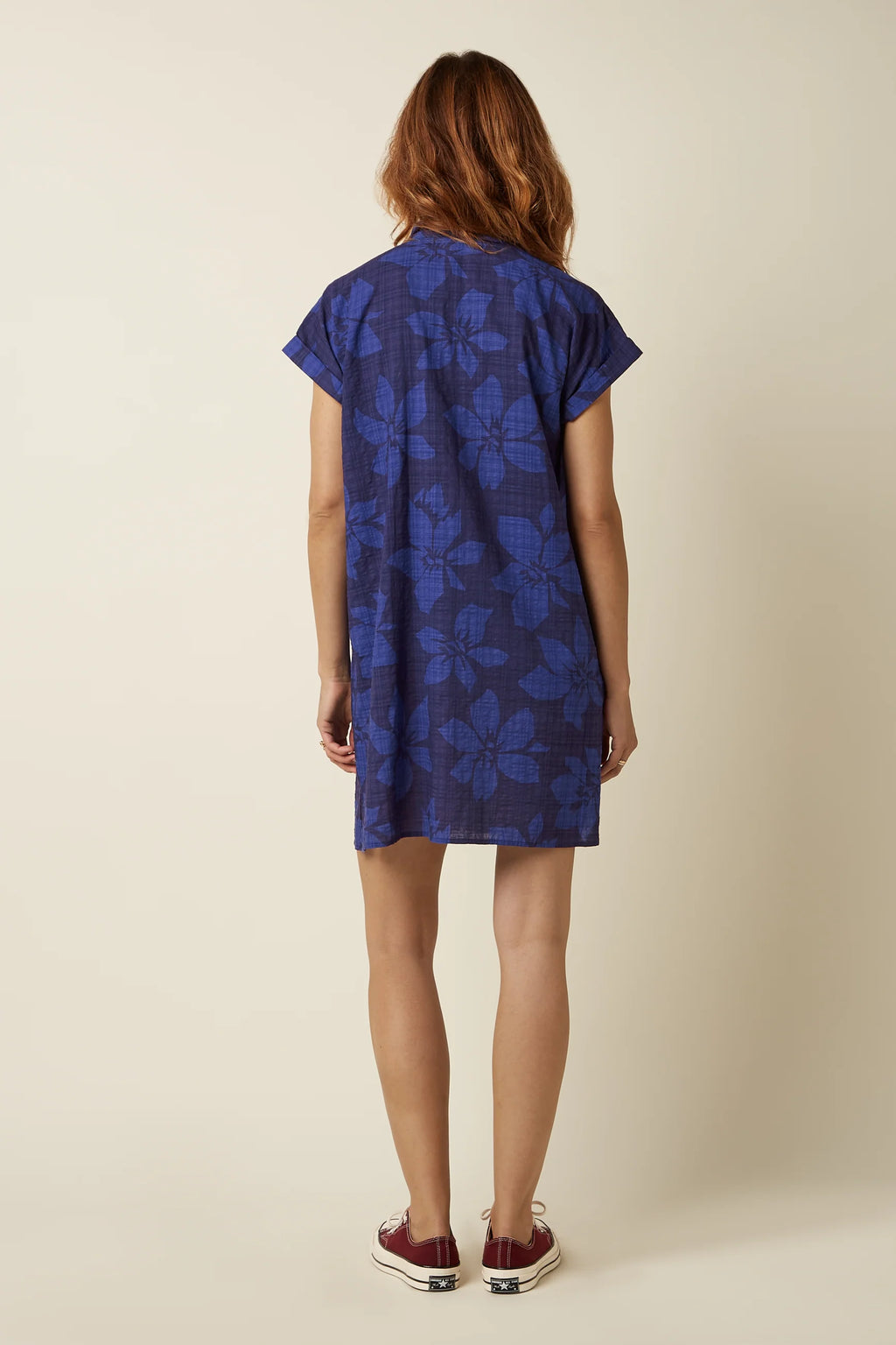 King Louie Kleid "Mimi" blau gemustert