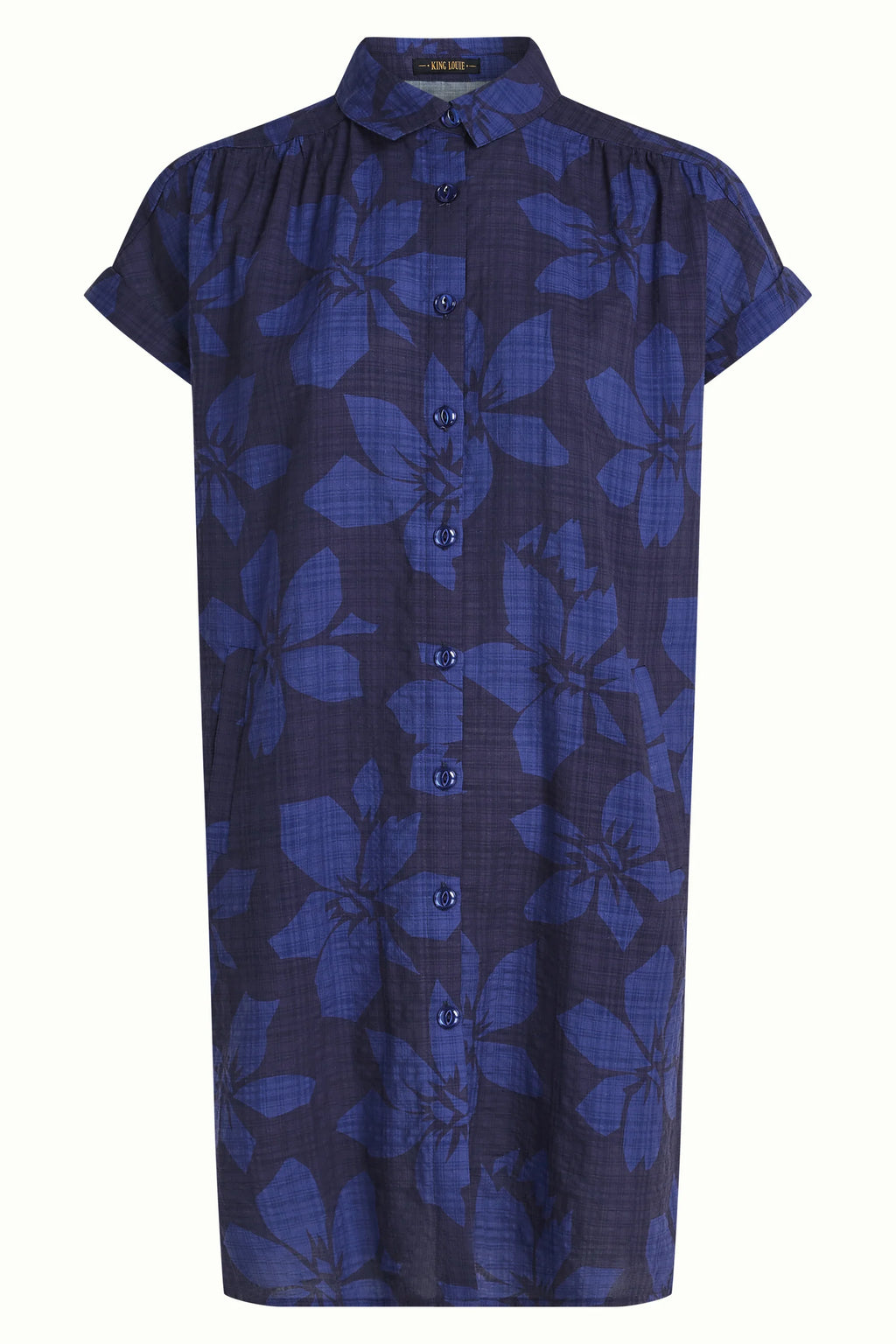 King Louie Kleid "Mimi" blau gemustert