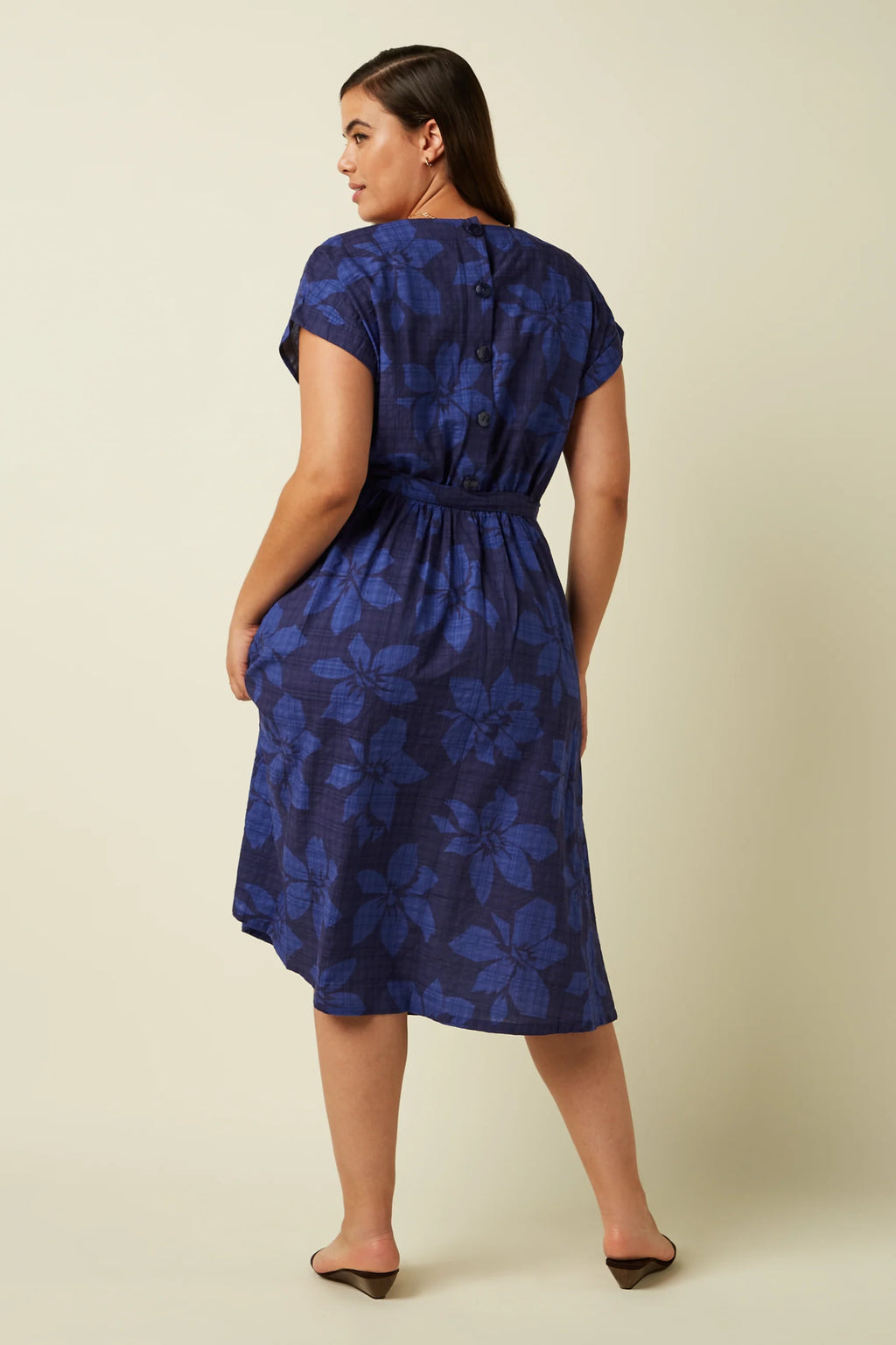 King Louie Kleid "Betty" blau gemustert