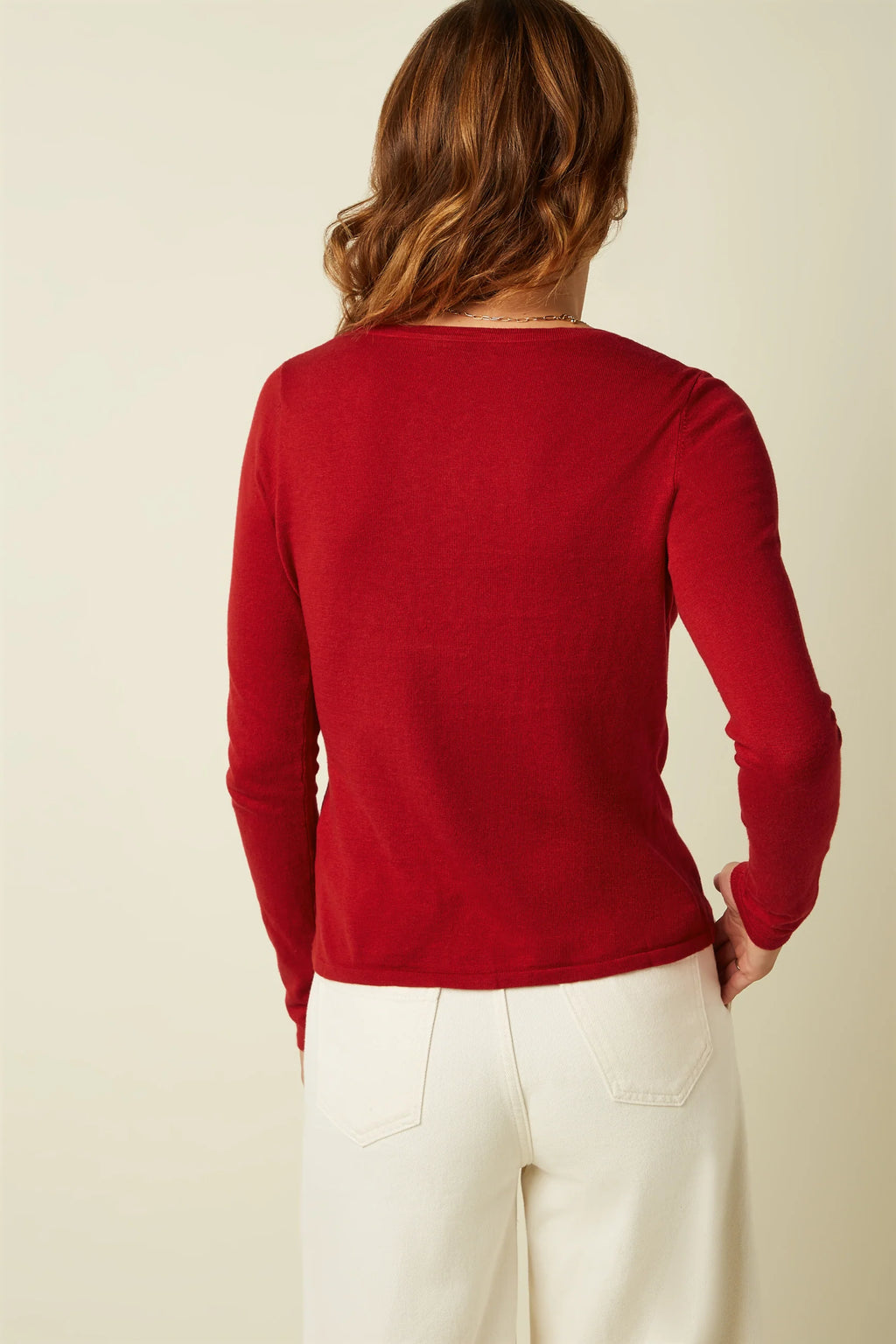 King Louie Strickjacke "Cocoon" rot/dunkelrot