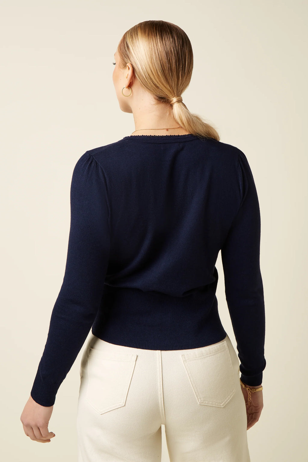 King Louie Strickjacke " Cardi V Cocoon" dunkelblau/blau