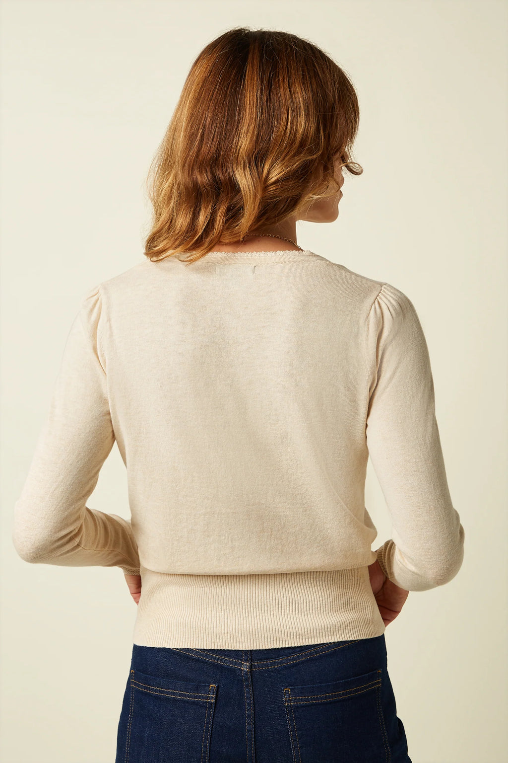 King Louie Strickjacke " Cardi V Cocoon" creme
