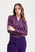 Lalamour Bluse "Lena" lila/gemustert