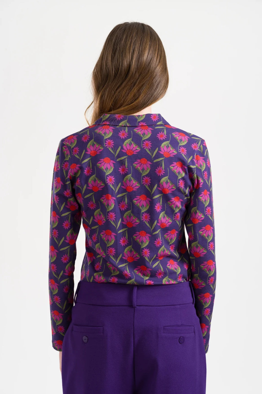 Lalamour Bluse "Lena" lila/gemustert