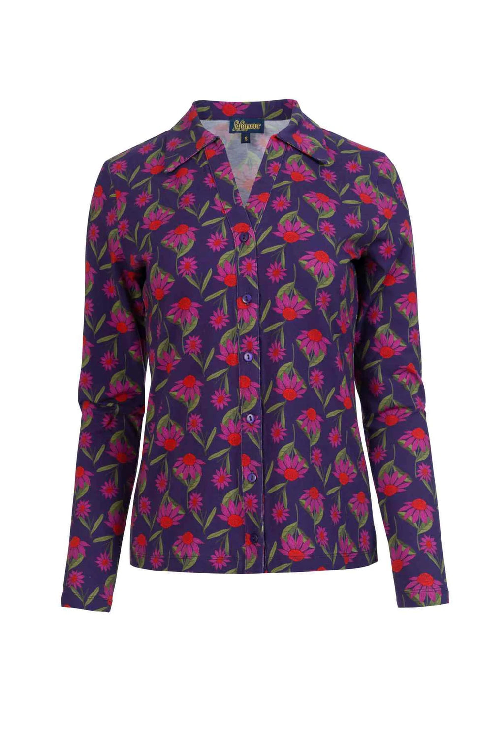 Lalamour Bluse "Lena" lila/gemustert