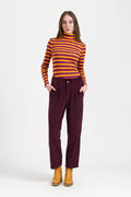 Lalamour Hose aus Samtcord "Brooklyn" weinrot