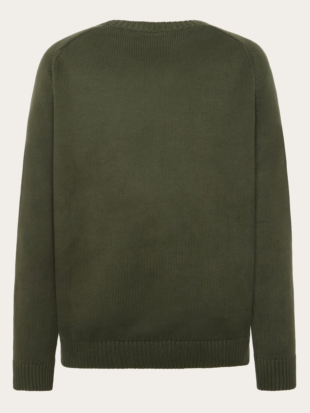 Knowledge Cotton Pullover "Crew" dunkelgrün