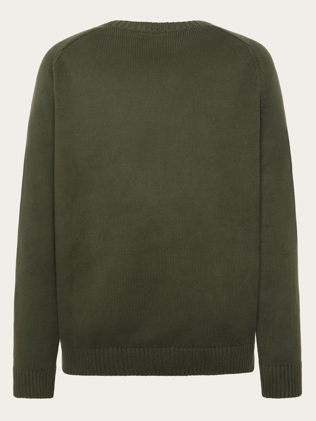 Knowledge Cotton Pullover "Crew" dunkelgrün