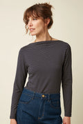 King Louie Pullover "Mariana" schwarz gepunktet