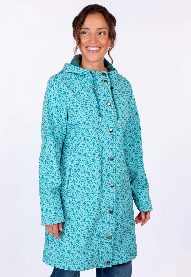Sorgenfri Softshellmantel "Lisanne" hellblau/blau geblümt