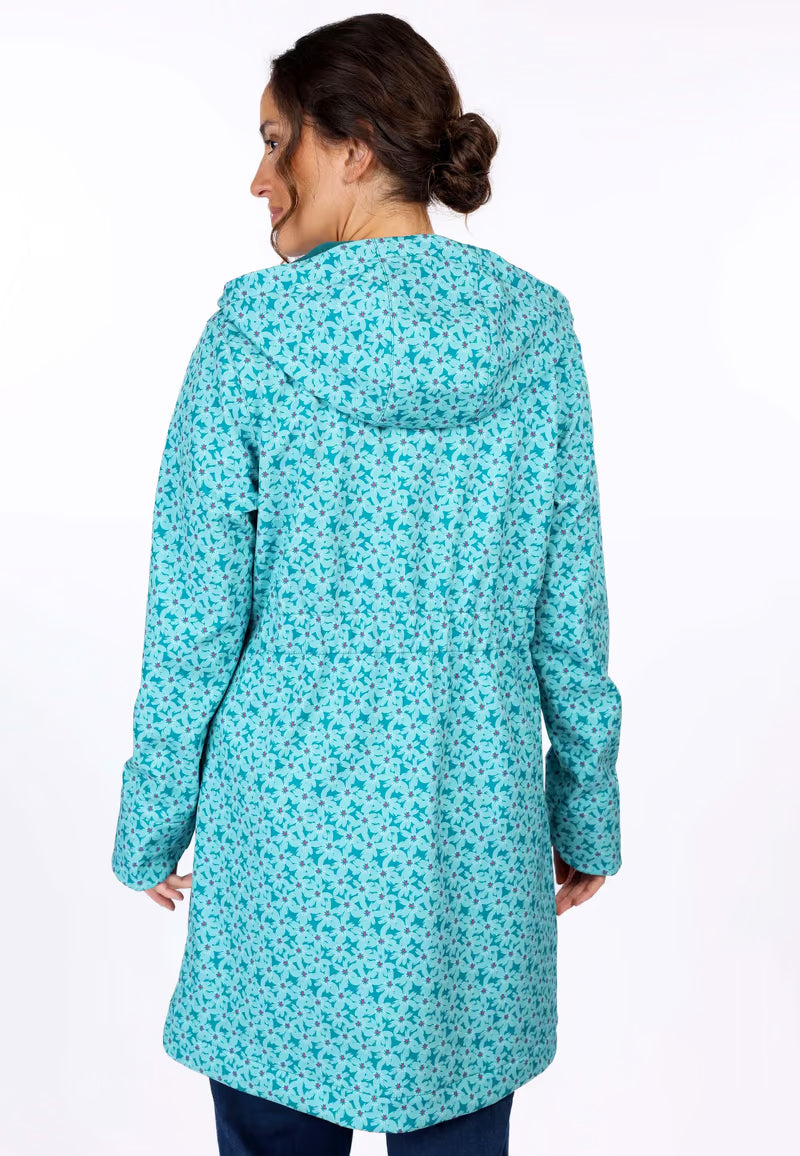 Sorgenfri Softshellmantel "Lisanne" hellblau/blau geblümt