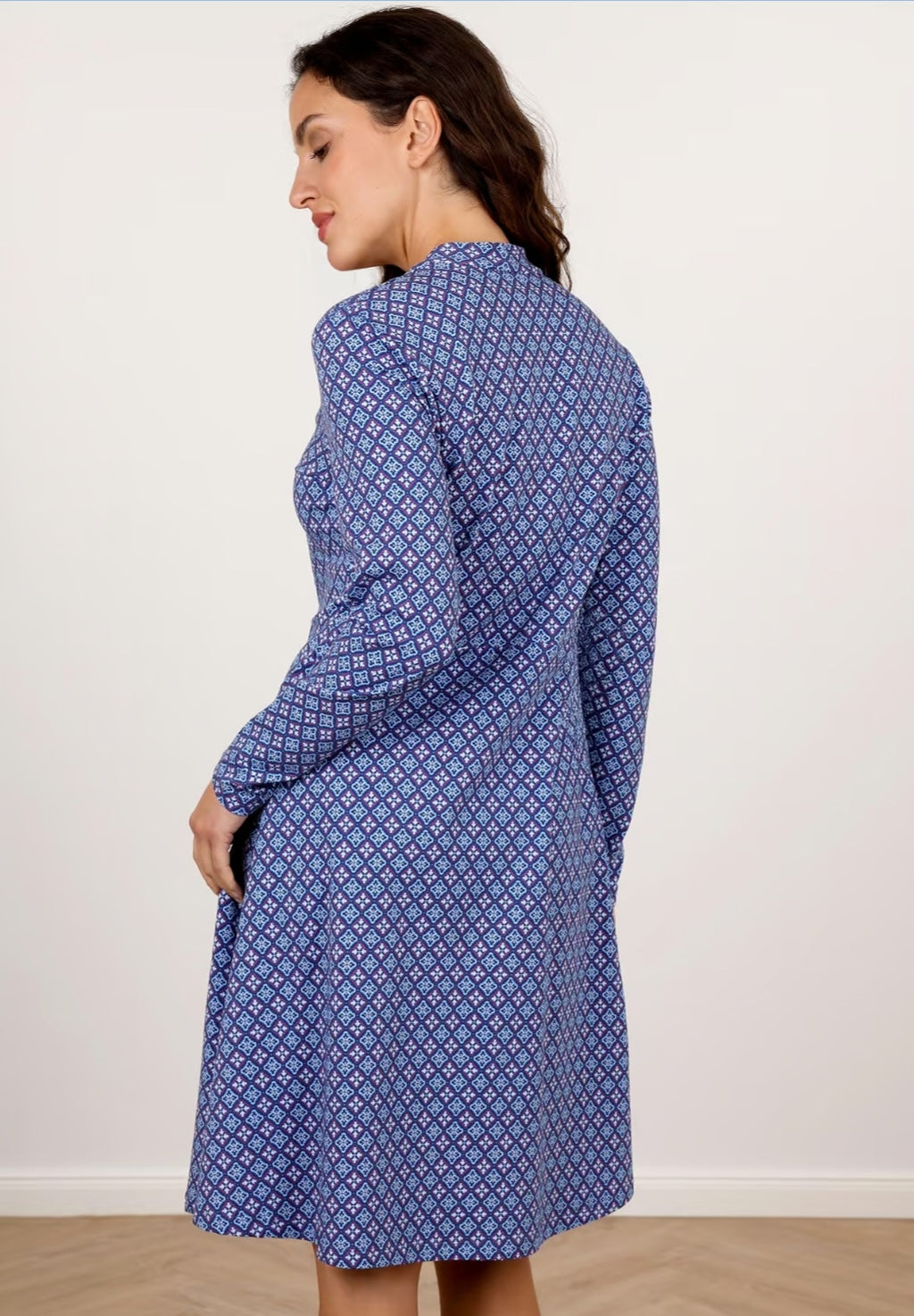 Sorgenfri Kleid "Nellynara" blau/gemustert