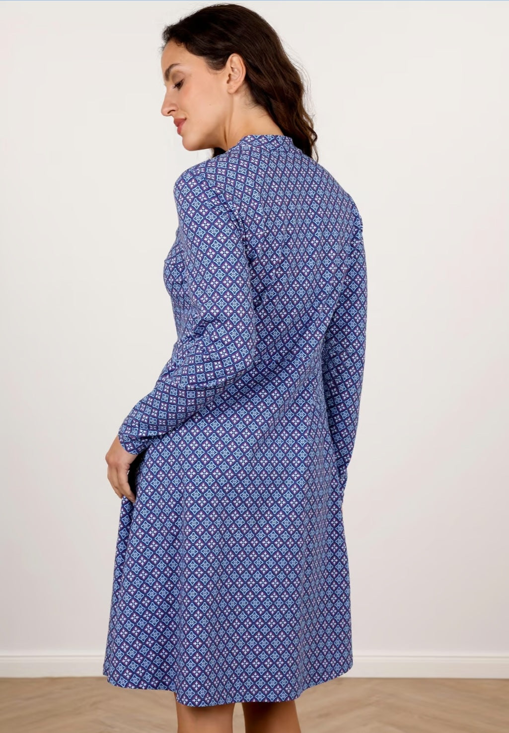 Sorgenfri Kleid "Nellynara" blau/gemustert