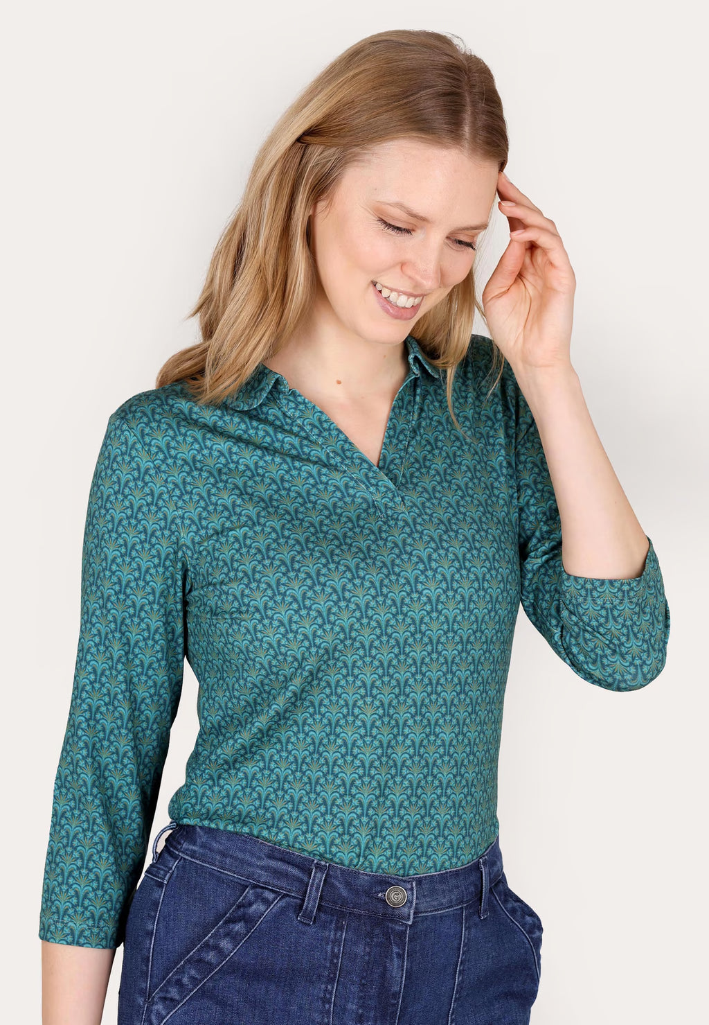Sorgenfri Bluse "Polonna Bow" blau
