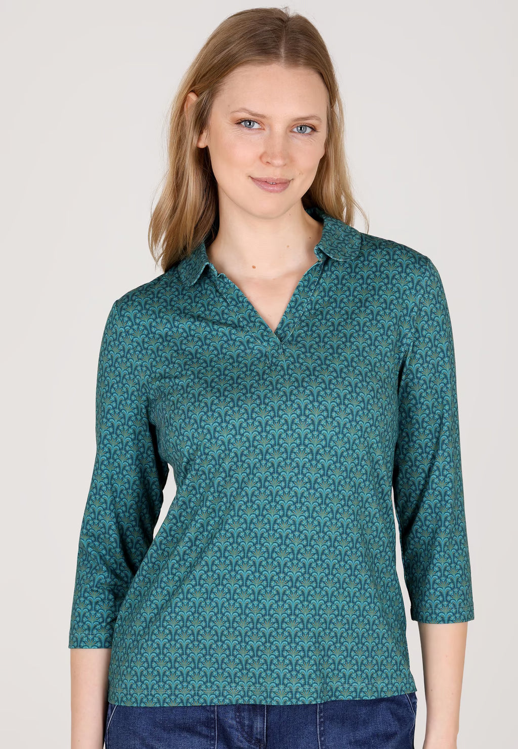 Sorgenfri Bluse "Polonna Bow" blau