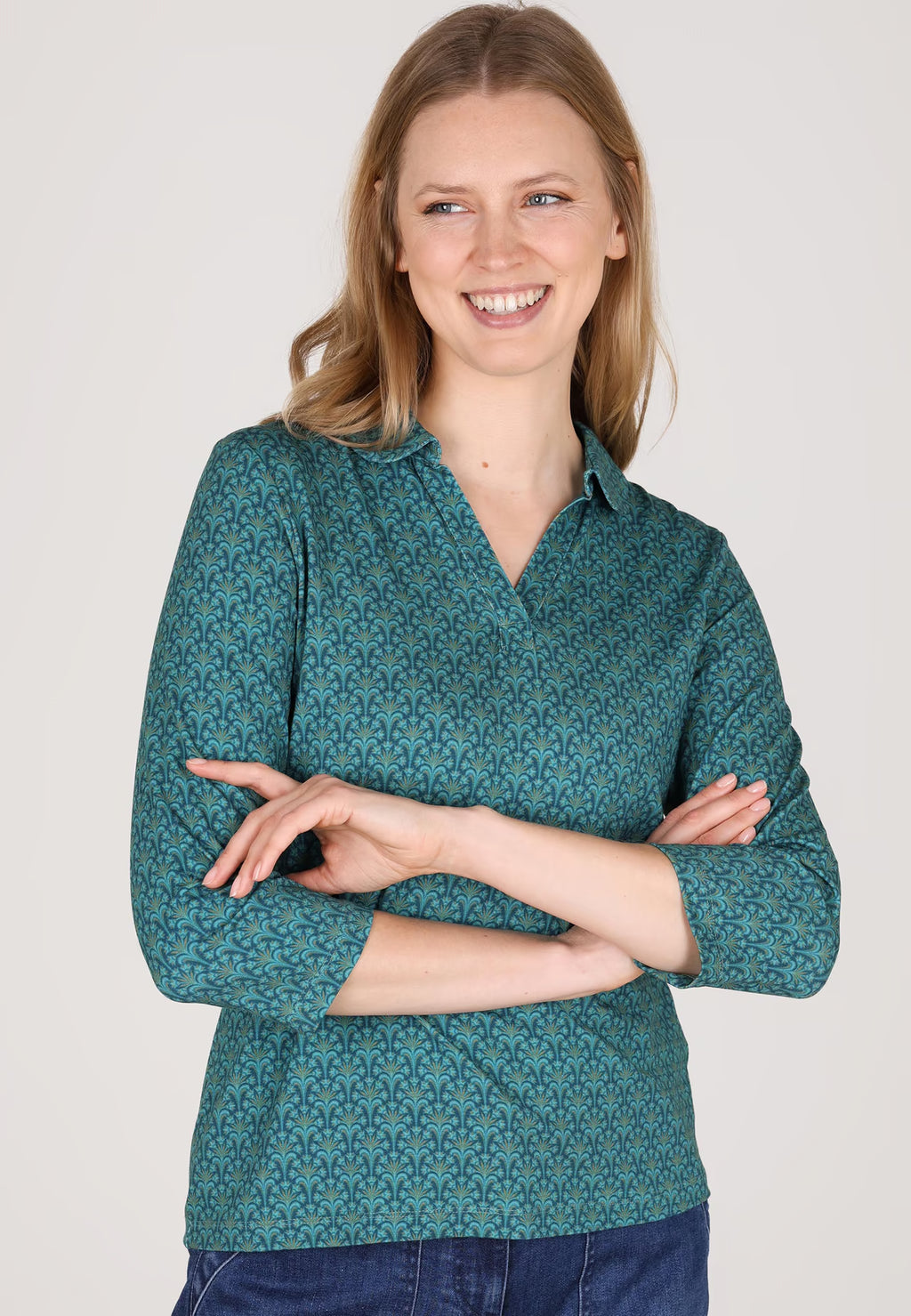 Sorgenfri Bluse "Polonna Bow" blau