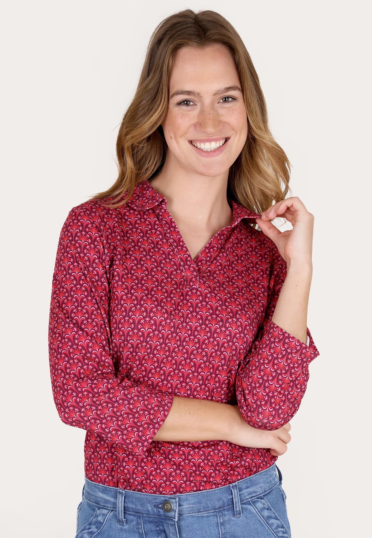 Sorgenfri Bluse "Polonna Bow" rot