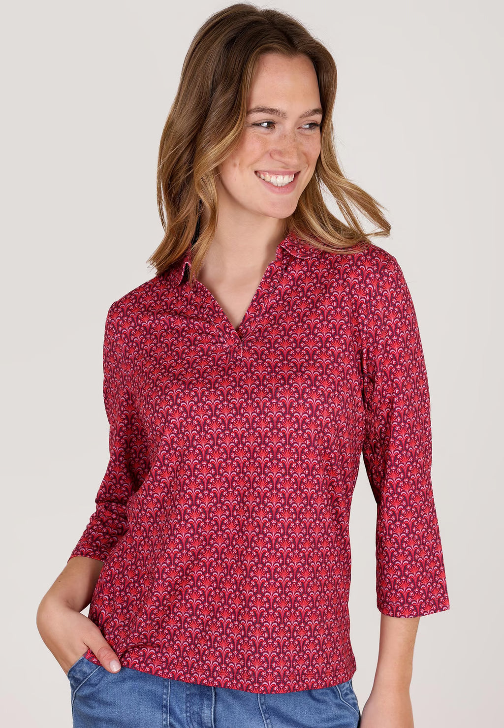 Sorgenfri Bluse "Polonna Bow" rot