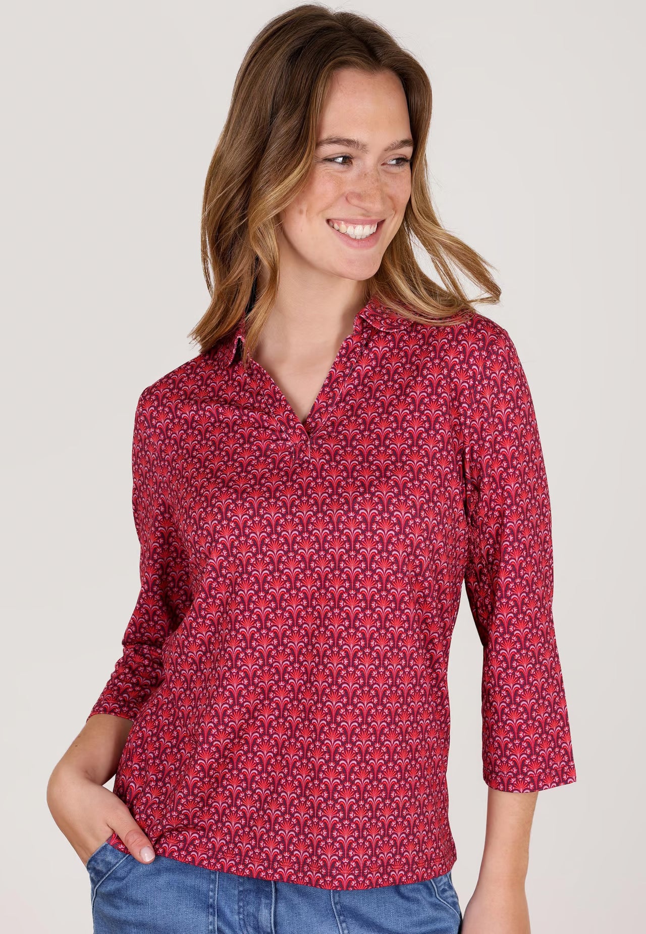 Sorgenfri Bluse "Polonna Bow" rot