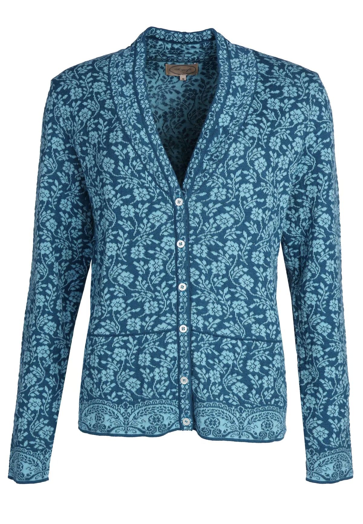 Sorgenfri Strickjacke "Susanna" türkis/gemustert