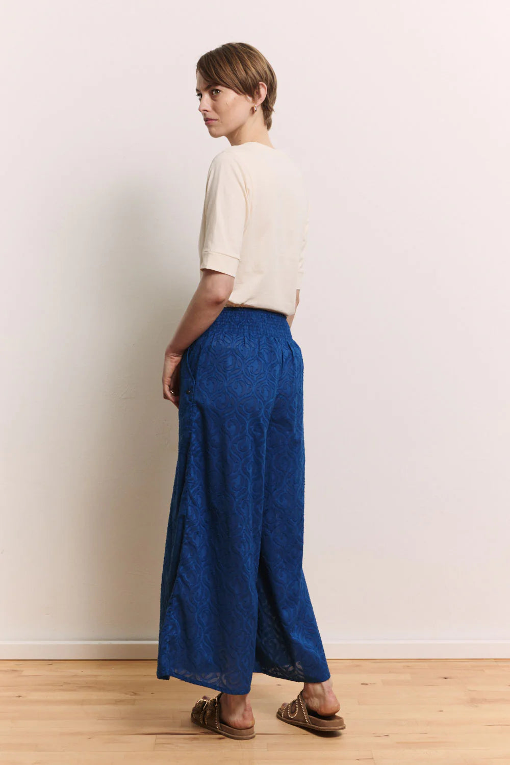Tranquillo Hose "Soniaa" blau gemustert