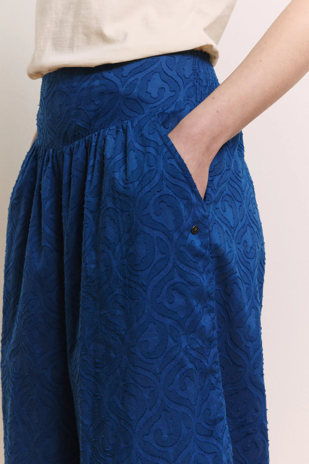 Tranquillo Hose "Soniaa" blau gemustert