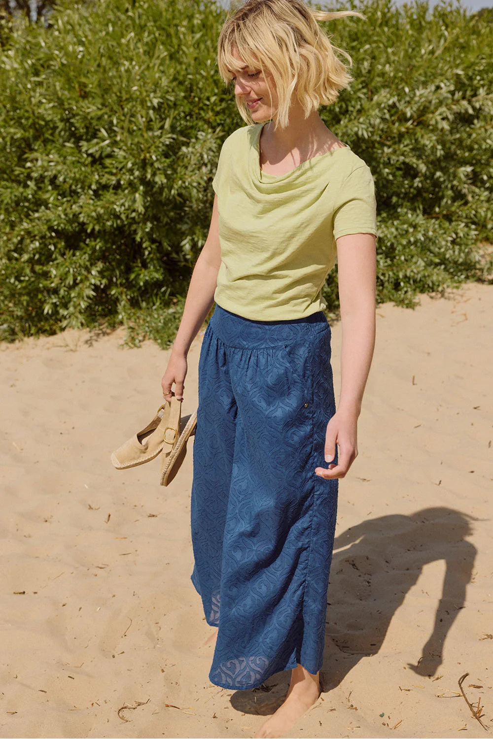 Tranquillo Hose "Soniaa" blau gemustert