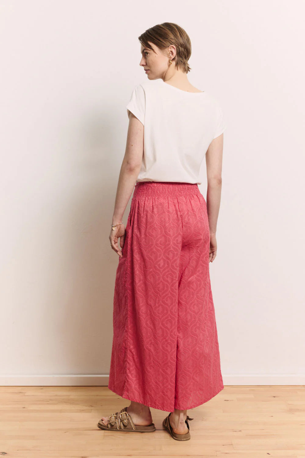 Tranquillo Hose "Soniaa" rosa/rot gemustert