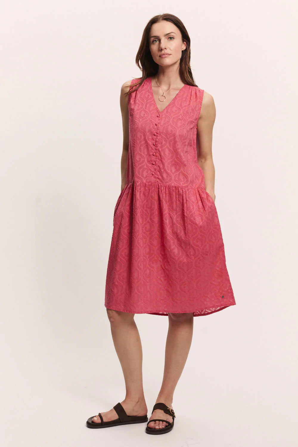 Tranquillo Kleid "Lenaa" rot/rosa