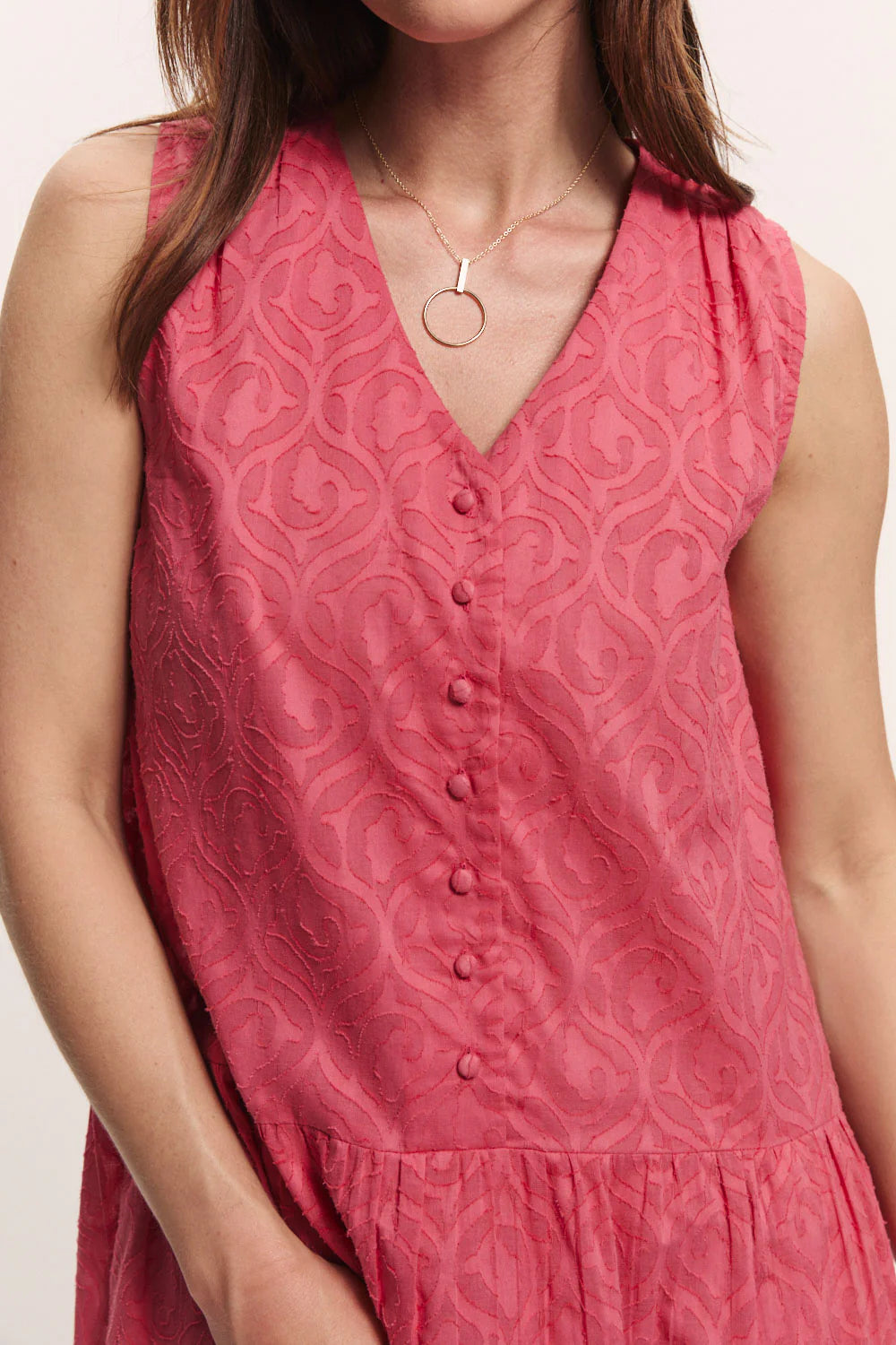 Tranquillo Kleid "Lenaa" rot/rosa