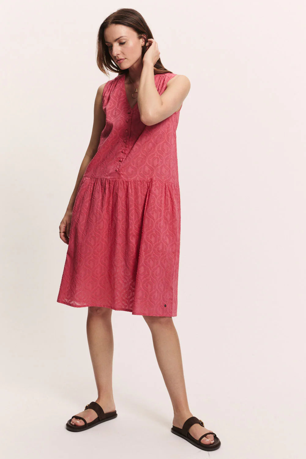Tranquillo Kleid "Lenaa" rot/rosa