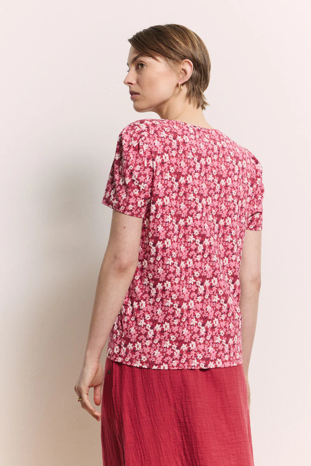 Tranquillo T-Shirt "Laraa" rot weiß geblümt