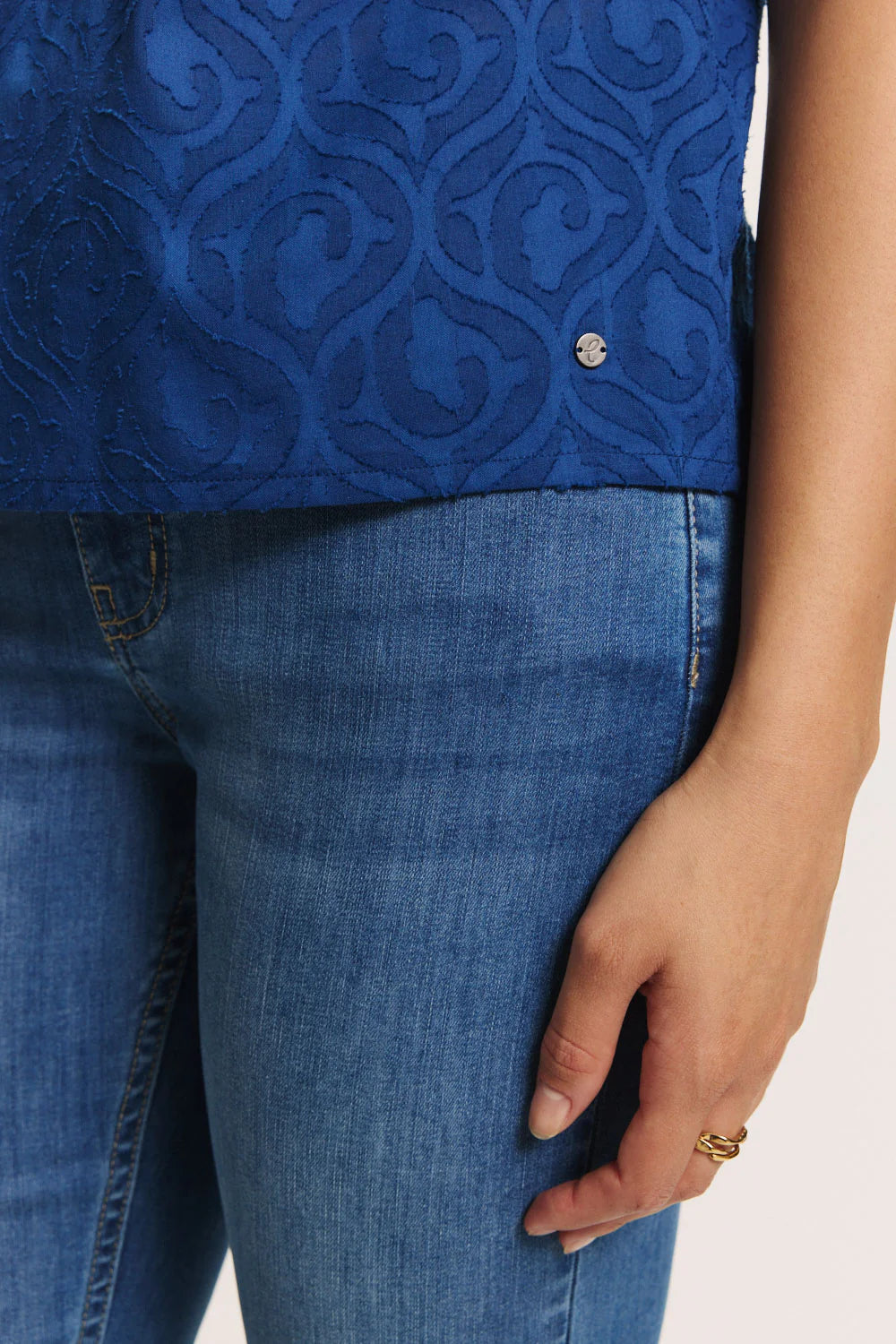 Tranquillo Bluse "Lunaa" blau