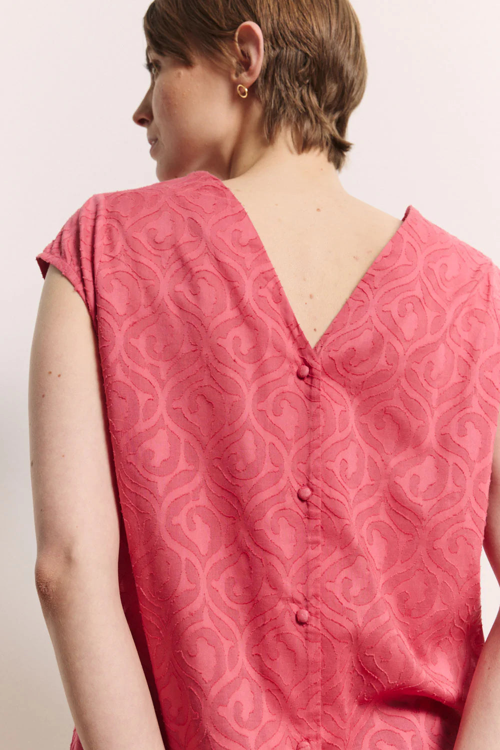 Tranquillo Bluse "Lunaa" rot/rosa