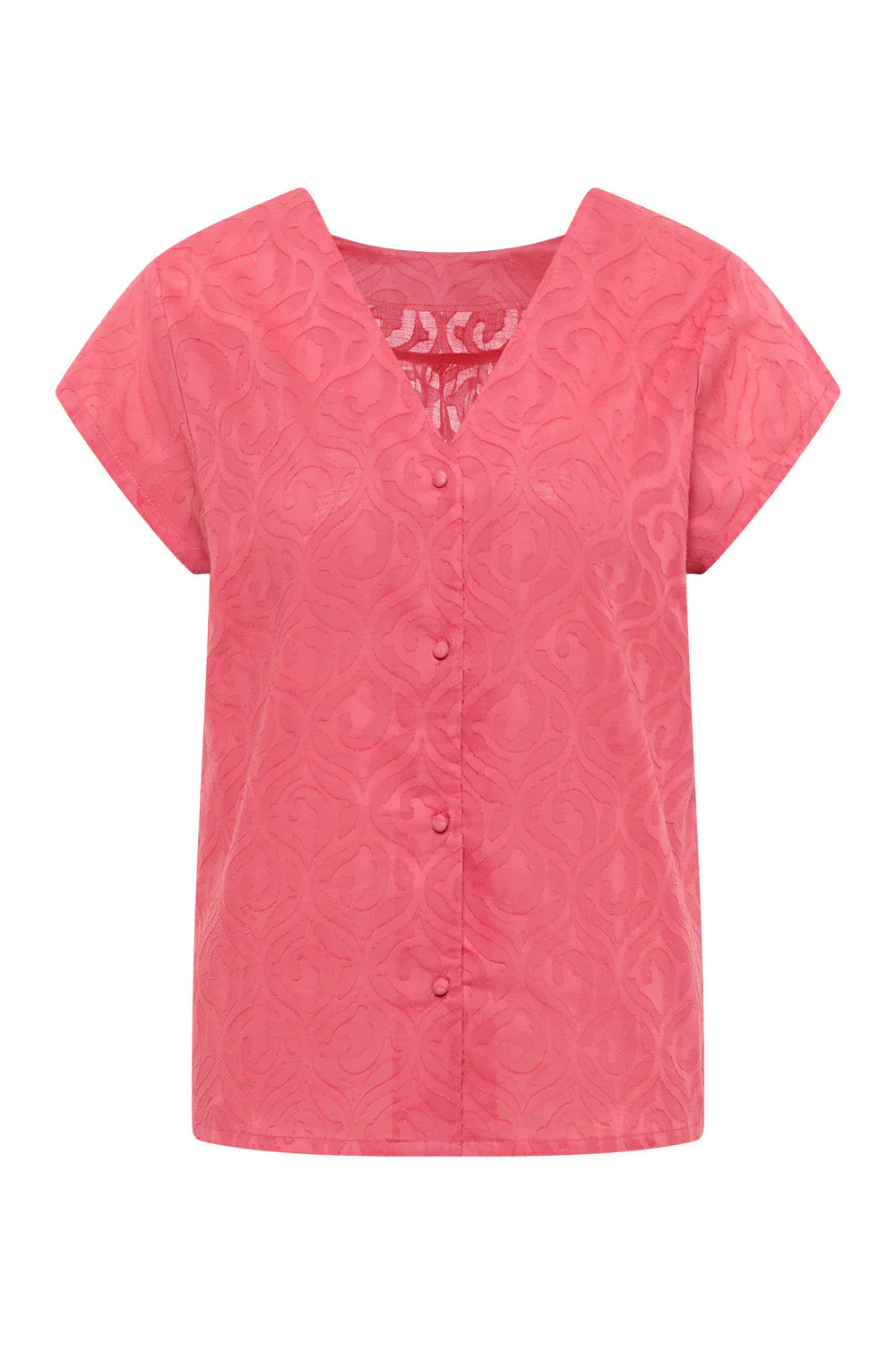 Tranquillo Bluse "Lunaa" rot/rosa