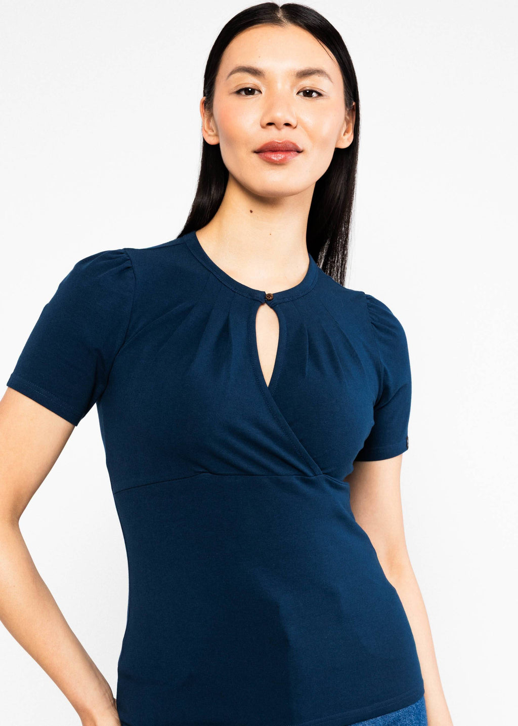 Blutsgeschwister Shirt "Criss Cross Coeur" blau