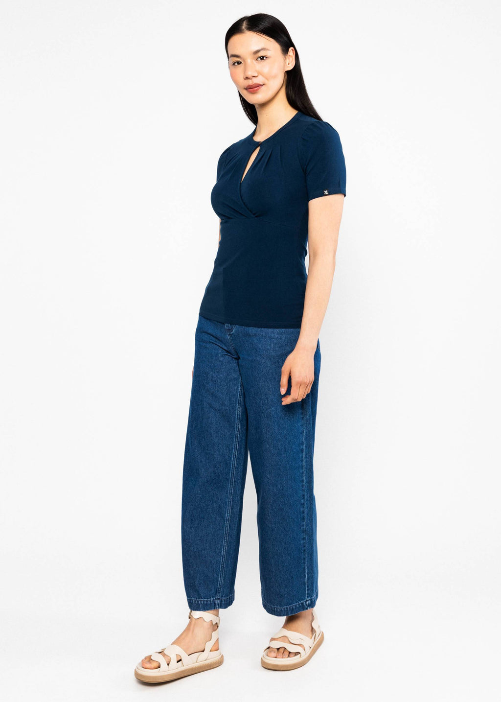 Blutsgeschwister Shirt "Criss Cross Coeur" blau