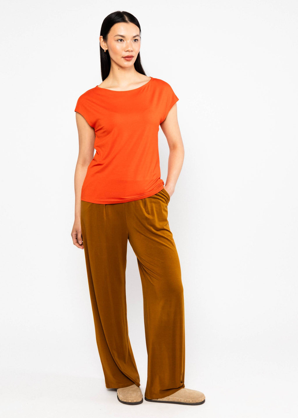 Blutsgeschwister Shirt "Breezy Flowgirl" orange
