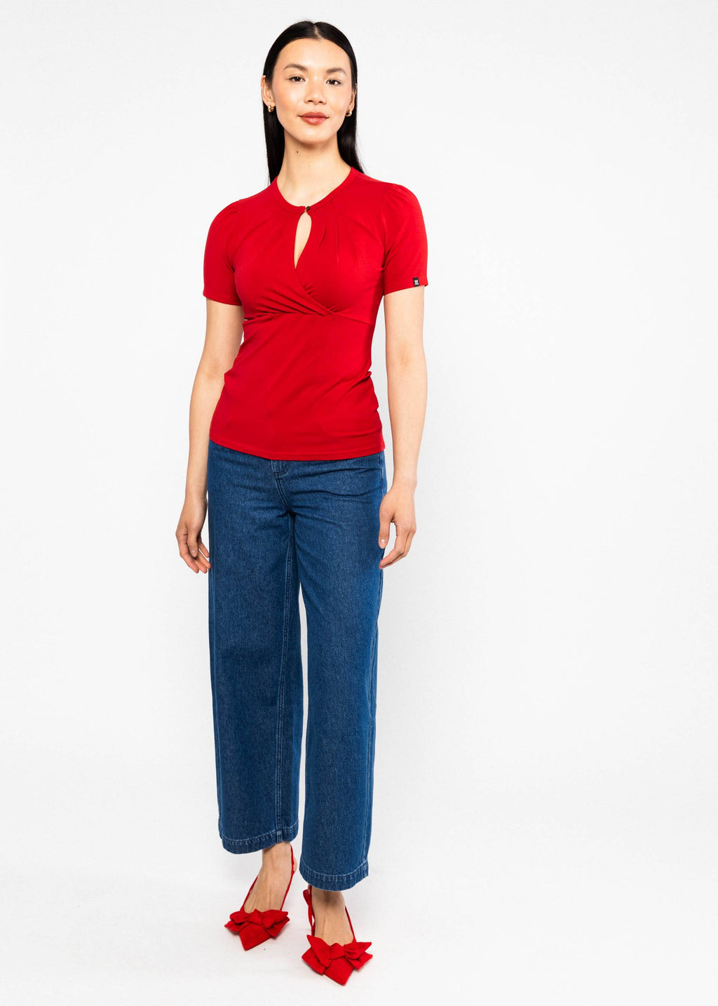 Blutsgeschwister Shirt "Criss Cross Coeur" rot