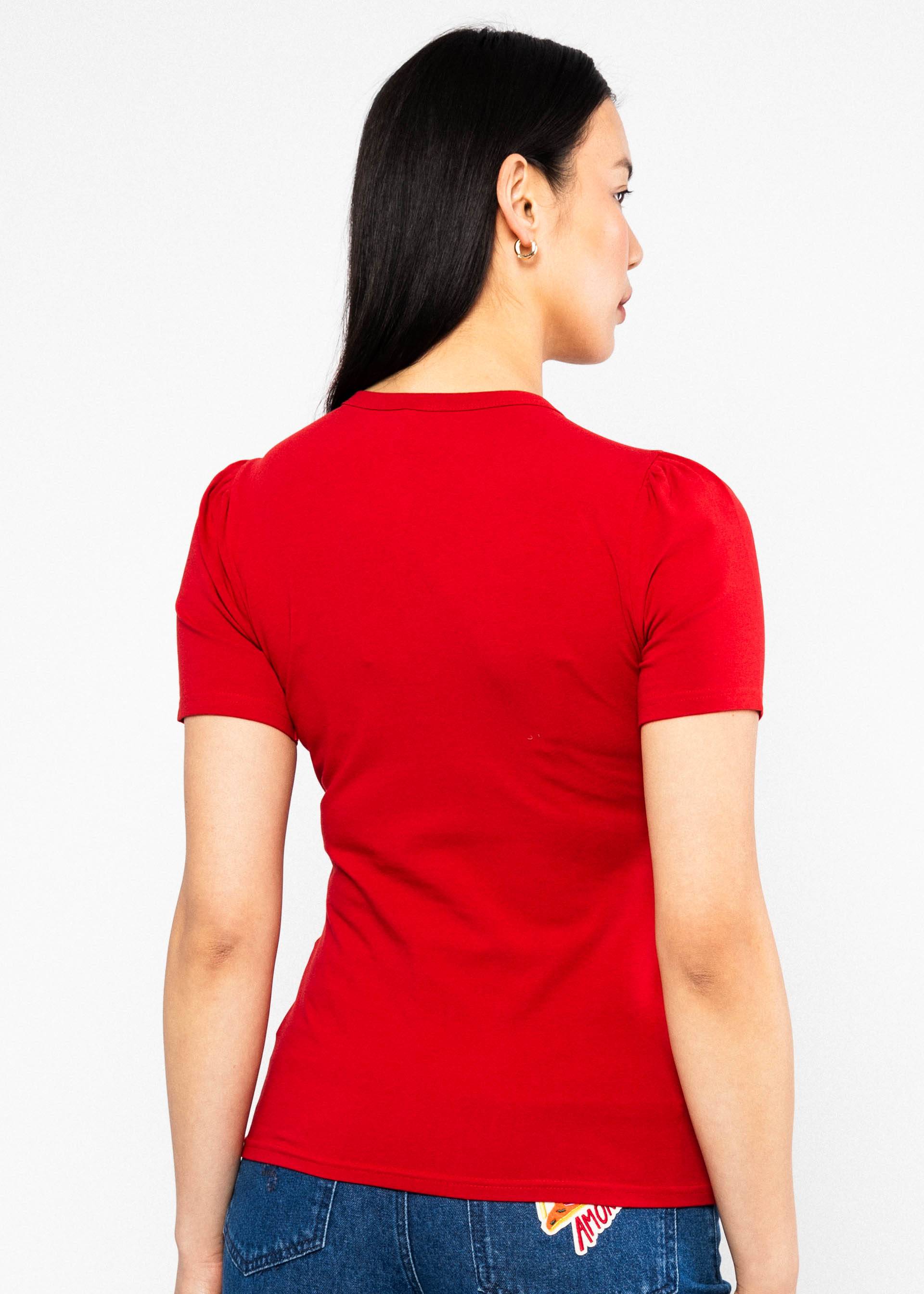 Blutsgeschwister Shirt "Criss Cross Coeur" rot