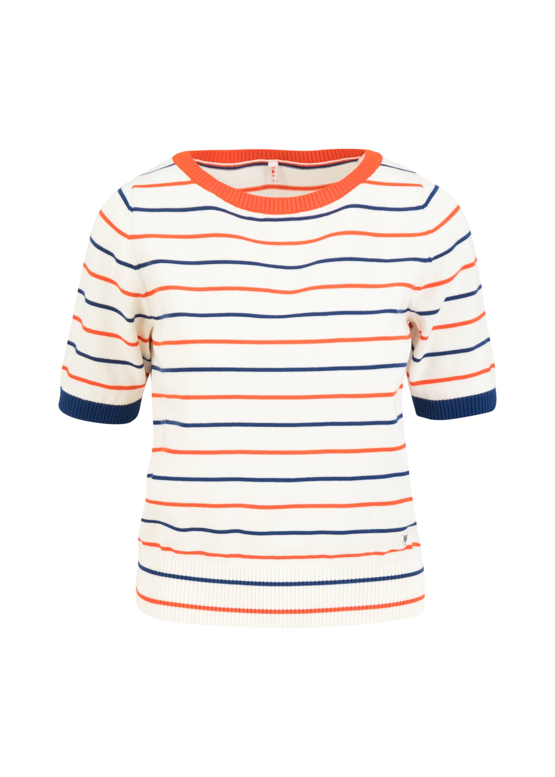 Blutsgeschwister Strick-T-Shirt "Pretty Preppy" weiß/blau gestreift
