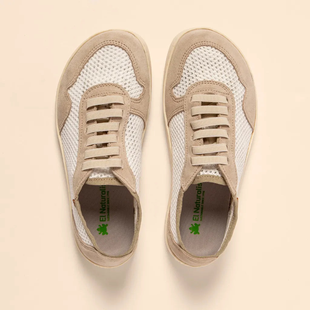 El Naturalista Barfußschuh Sneaker aus Gazematerial weiß
