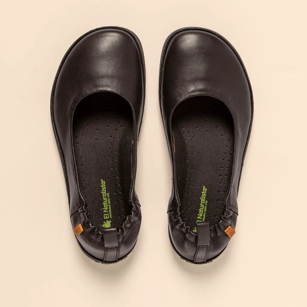 El Naturalista Barfußschuh Ballerina "Soft Nappa" schwarz