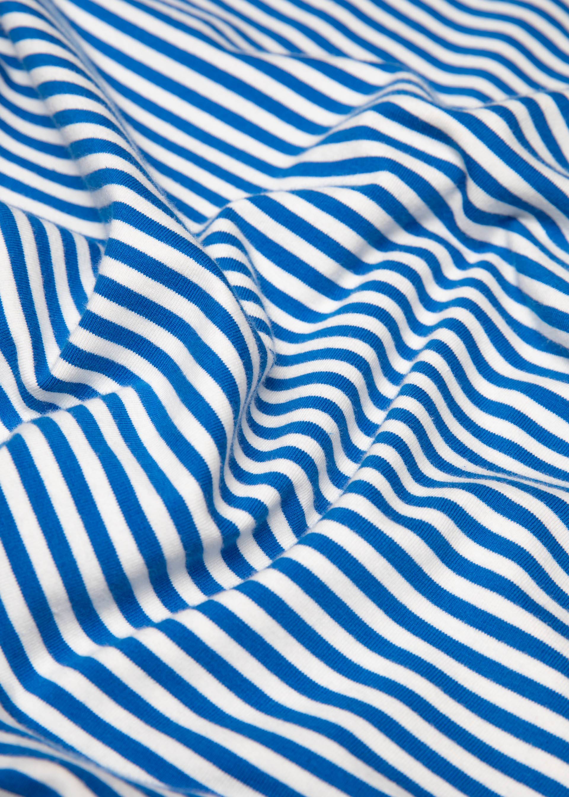 Blutsgeschwister Top "Vintage V-Neck" blau/weiß gestreift