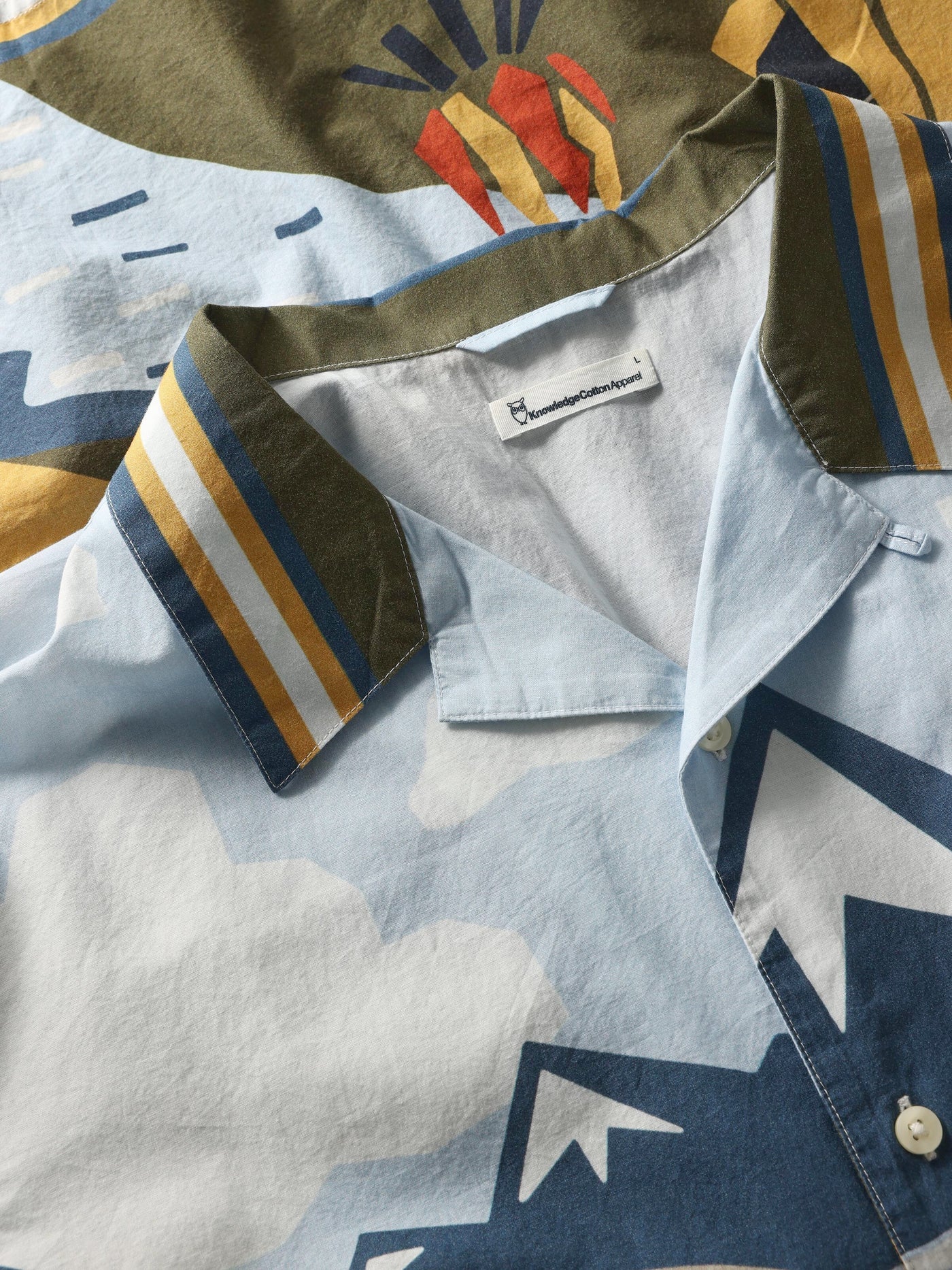 Knowledge Cotton Hemd kurzarm bunt/Camping