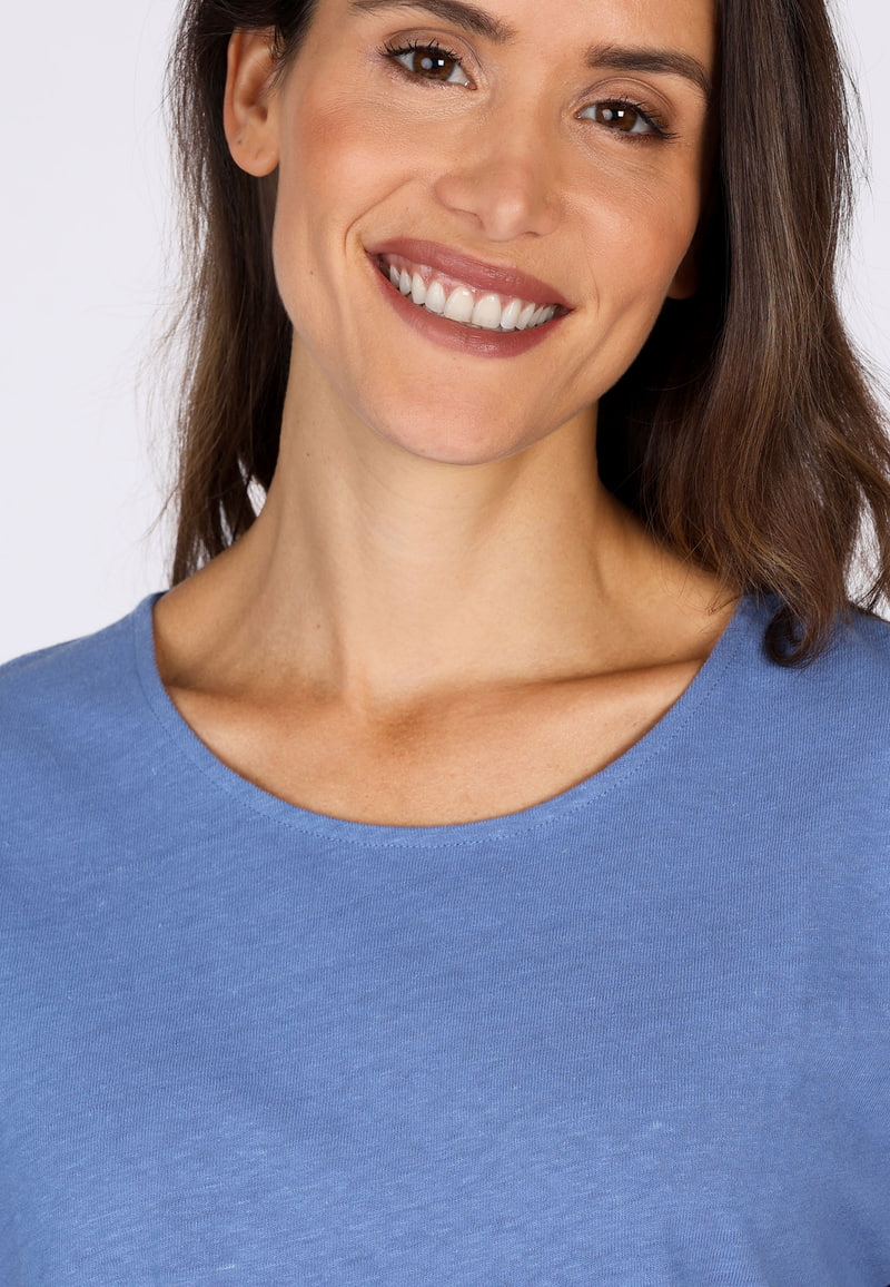 Sorgenfri Shirt aus Leinen "Betzi" blau