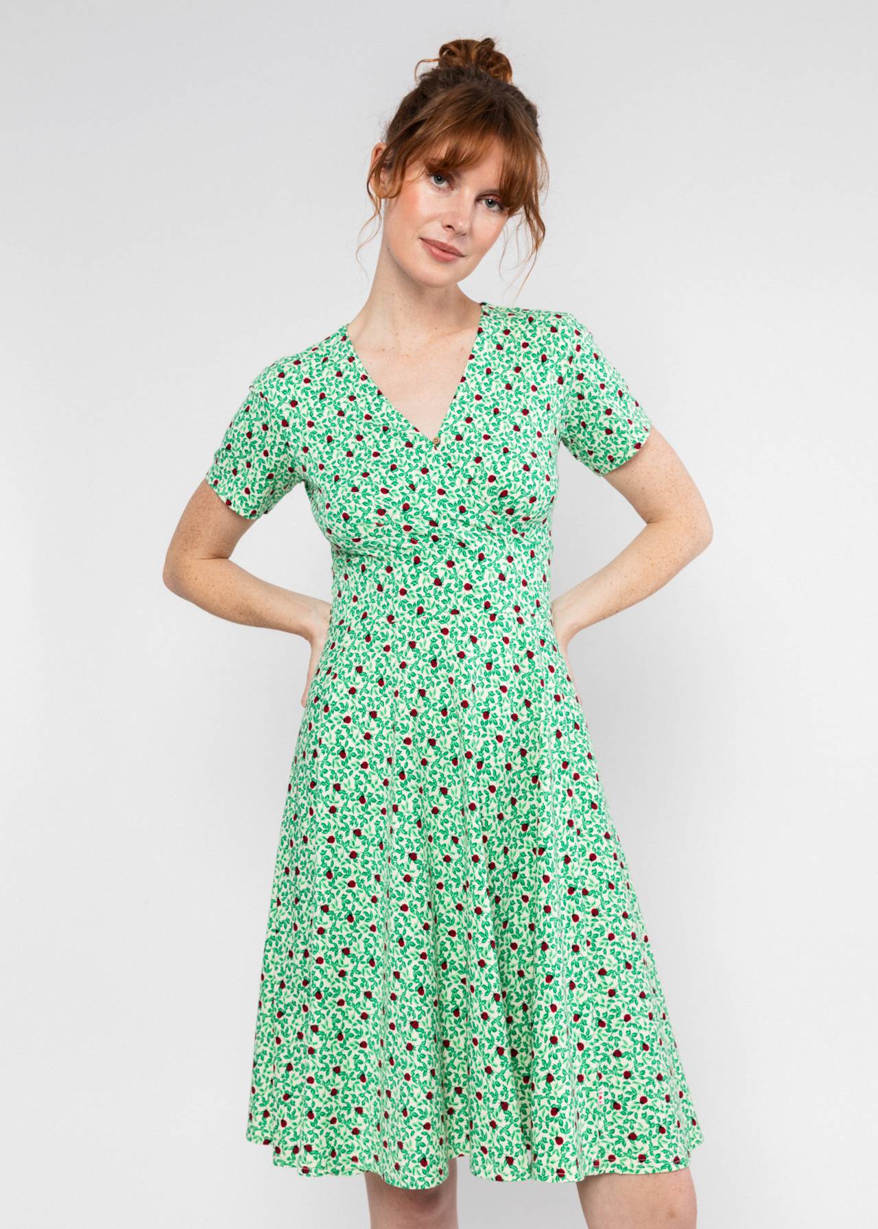 Blutsgeschwister Kleid "Shalala Tralala Spring" grün/Marienkäfer