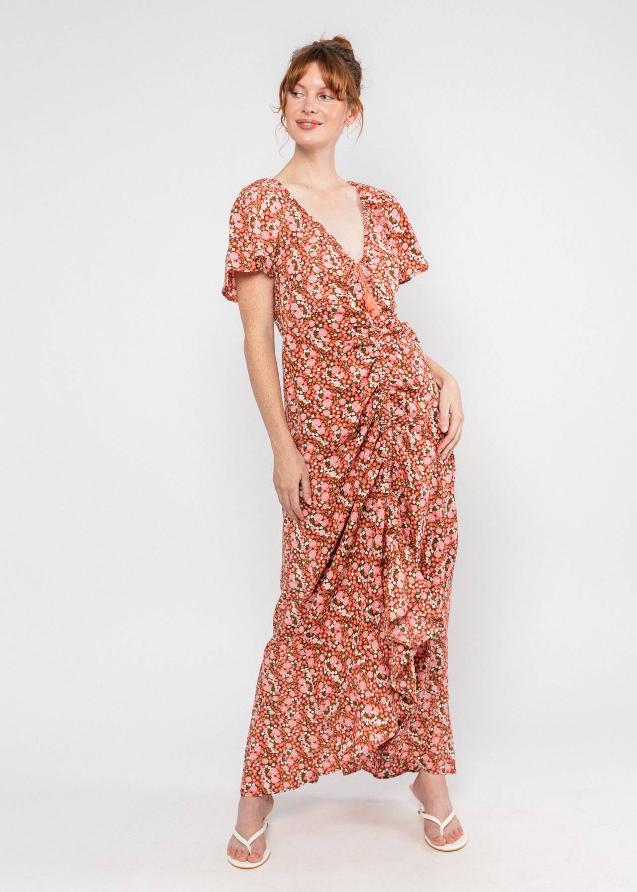 Blutsgeschwister Kleid "Sunset Goddess" rosa/geblümt