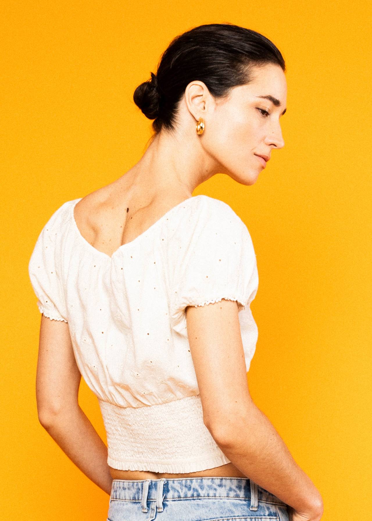 Blutsgeschwister Bluse "Truly in Love" creme/Zitrone